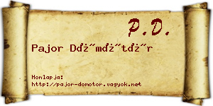 Pajor Dömötör névjegykártya
